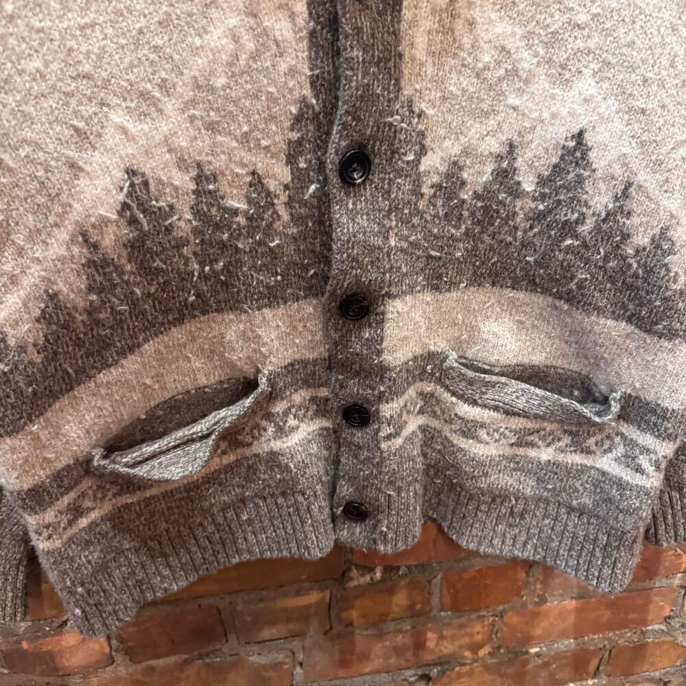 Abercrombie & Fitch Wool Outdoors Cardigan Sweater Fair Isle Size XL - Picture 3 of 6